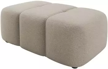 Mirjan24 Fetrinu Polsterhocker, beige, Kunststofffüße, 93x38x62cm (Velo 623)