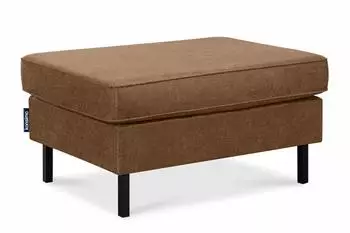 Konsimo Invia Sitzhocker Echtleder, braun, hohe Metallf&uuml;&szlig;e