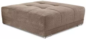 luma-home Polsterhocker XXL Cord, braun/taupe, Federkern, 120x120x39cm (15178)