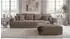 luma-home Polsterhocker XXL Cord, braun/taupe, Federkern, 120x120x39cm (15178)