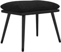 vidaXL Fu&szlig;hocker Schwarz 45x29,5x35 cm Stoff und Kunstleder