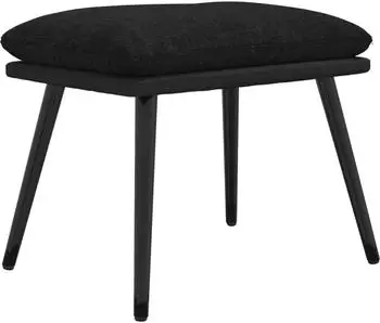 vidaXL Fu&szlig;hocker schwarz 45x29,5x35cm Stoff und Kunstleder (341521)