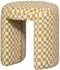 Woood Charlie Hocker gepolstert, Karomuster, gelb (45x45x47cm)