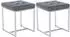 CLP Barci Sitzhocker 2er-Set, gepolstert, Edelstahlgestell, grau