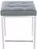 CLP Barci Sitzhocker 2er-Set, gepolstert, Edelstahlgestell, grau