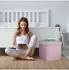 Relaxdays Falthocker mit Stauraum, Samt, quadratisch, rosa