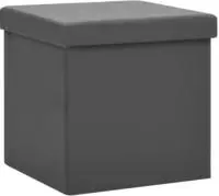 vidaXL Hocker mit Stauraum Grau PVC