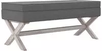 vidaXL Hocker mit Stauraum Dunkelgrau 110x45x49 cm Stoff