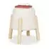 Relaxdays Sitzhocker Teddyfell, rund, Holzbeine, 40x30cm (10051039)