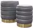 Lookway Mirelle Pouf-Set, gepolstert, grau, Textil (800001220910)