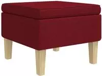 Hocker Mit Holzbeinen Weinrot Stoff Vidaxl