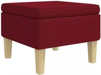 vidaXL Hocker mit Holzbeinen, weinrot, Stoff (329428)