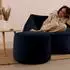 Icon Milano Pouf XL, Plüschsamt, mitternachtsblau (ICOFSTRNDVT044)