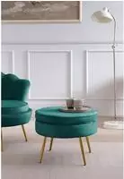 SalesFever Polsterhocker "Calm Gepolsterter Hocker mit Charme" mit hohem Sitzkissen