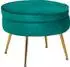 SalesFever Calm Sitzpouf rund, Samt, grün/gold (395349)