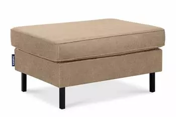 Konsimo Invia Sitzhocker Echtleder, beige, hohe Metallf&uuml;&szlig;e