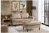 Konsimo Invia Sitzhocker Echtleder, beige, hohe Metallfüße