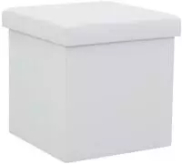 vidaXL Hocker mit Stauraum Wei&szlig; Kunstleder