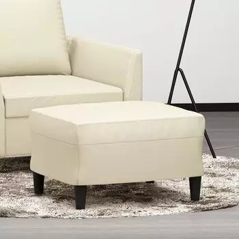 vidaXL Fußhocker 60x50x41cm Kunstleder, creme (349288)