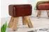 Invicta Turnbock Sitzhocker Echtleder, Mangoholz (36268)