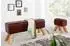 Invicta Turnbock Sitzhocker Echtleder, Mangoholz (36268)