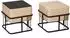 en.casa Tas Stapelhocker 2er-Set, quadratisch, beige, 38x38x38cm