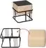 en.casa Tas Stapelhocker 2er-Set, quadratisch, beige, 38x38x38cm