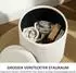 HomCom Sitzhocker mit Stauraum, Kordoptik, cremeweiß (838-522V00CW)
