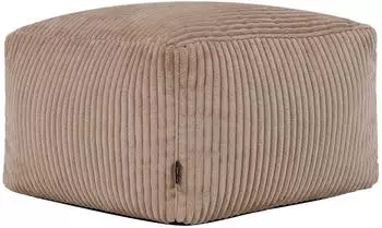 Icon Amara Pouf aus Cord, quadratisch, mocha (ICOFSTJC043)
