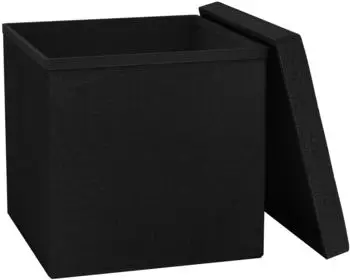 VCM Boxas Sitztruhe Hocker, Stoff, anthrazit