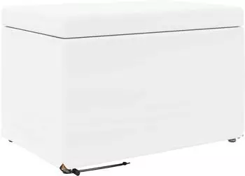 vidaXL Hocker wei&szlig;, Kunstleder und Verbundholz, 61x41x40cm
