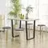 HomCom Esszimmerhocker 4er-Set, stapelbar, Leinenoptik, grau