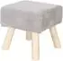 Relaxdays Sitzhocker Cord, quadratisch, hellgrau, 30x30x30cm