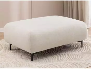 S-Style M&ouml;bel Cardea Polsterhocker Bubble-Optik, cremefarben, Strukturstoff, 110x46x65cm (800001495705)