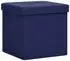 vidaXL Hocker mit Stauraum, 2er-Set, blau, Leinenoptik (338776)