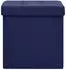 vidaXL Hocker mit Stauraum, 2er-Set, blau, Leinenoptik (338776)