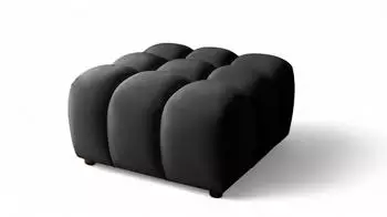 Fun M&ouml;bel Flow Polsterhocker Stoff Bluvel, schwarz