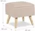 Relaxdays Hocker mit Stauraum, Kunstleinen, gepolstert, beige, 40x40x40cm (10029605_127)