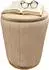 Relaxdays Sitzhocker aus Samt mit Stauraum, rund, hellbraun, 42x32cm (10051828_411)