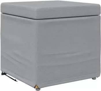 vidaXL Hocker hellgrau 41x41x40cm, Stoff und Pressholz (876743)