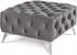 S-Style Möbel Chesterfield Whitby Polsterhocker, grau, Samt, 80x45x80cm