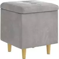 vidaXL Ottoman mit Stauraum Hellgrau 40 x 40 x 45 cm Samt