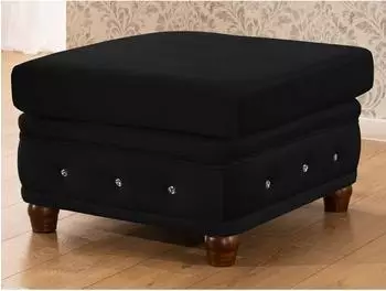 S-Style Möbel Cleo Blink Hocker Chesterfield, Samt, schwarz (800001246130)