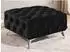 S-Style Möbel Chesterfield Whitby Polsterhocker, Samt, schwarz, silberne Füße, 80x45x80cm