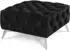 S-Style Möbel Chesterfield Whitby Polsterhocker, Samt, schwarz, silberne Füße, 80x45x80cm
