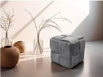 byLIVING Pouf Urban Cord grau, 40x40x40cm