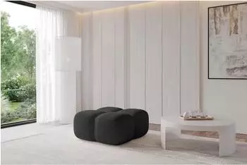 ALTDECOR Miko-Puf modularer Sitzhocker Velours dunkelgrau 90x90x45cm (800001941132)