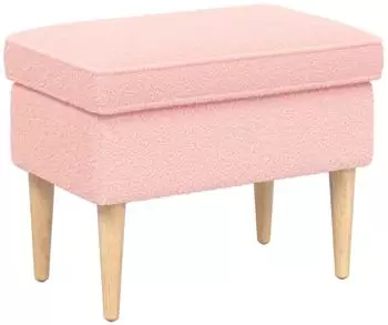 vidaXL Hocker rosa 55x35x41cm Boucl&eacute; (42029985)