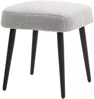 HomCom Quadratischer Schminkhocker mit Kaschmir-Optik, hellgrau (838-336V00LG)