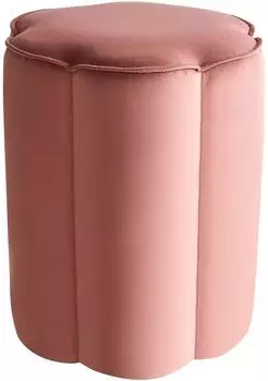 Beliani Pouf Tappen rund, Samt, rosa (Tappen)